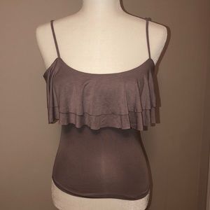 Green Cami (double ruffled) Size: Small